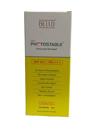 Bello New Photostable Spf 55+ Sunscreen Emulgel