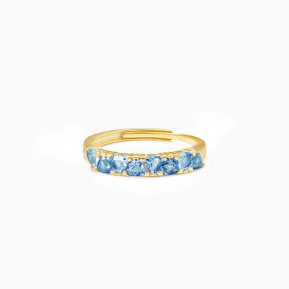 Golden Blue Poppy Ring