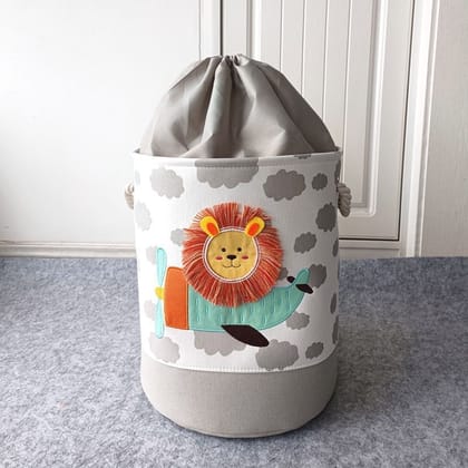 Foldable Toys Basket For Kids Room-Lion