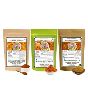 Maharaja 100% Pure Sambar & Rasam Powder & Pav Bhaji Masala 100gms each Masala 300 gm Pack of 3