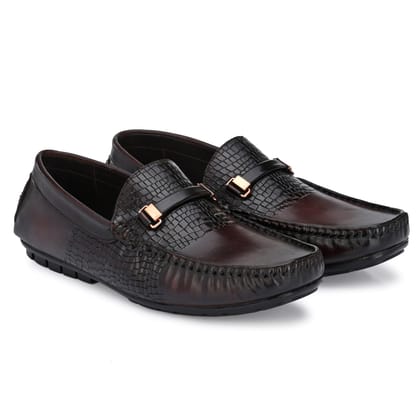 Buckled Formal Loafers For Men by Egoss-6 / Cherry / Regular