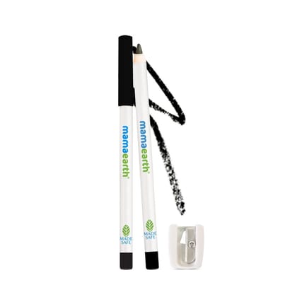 Mamaearth Charcoal Black Long Stay Kohl, Kajal Waterproof, 11-hour Smudge-free Stay, Free Sharpener-1.2 g