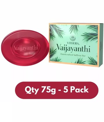 Vithoba Vaijayanthi Handcrafted Saffron Soap Bar |Goodness Of Turmeric & Coconut Oil |75g Pack of5|