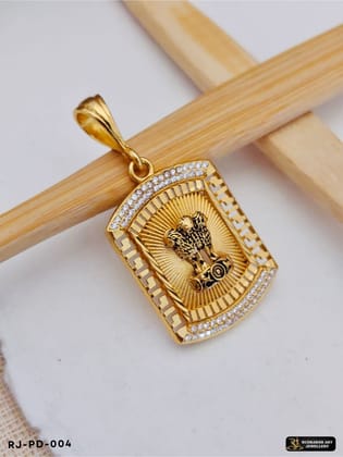 Superior Diamond Satyamev Jayte Pendant for Men PD -004-Gold Plated