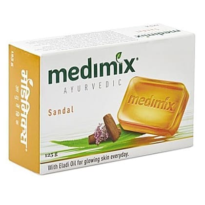 Medimix Ayurvedic Sandal Bathing Soap, With Eladi Oil for Glowing Skin Everyday, 125 g Carton