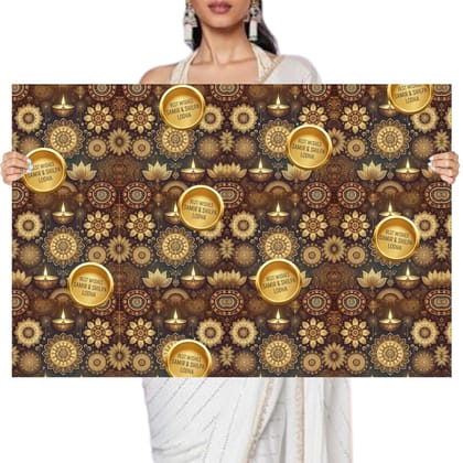 Custom Happy Diwali Gift Wrapping Paper - Bespoke Gold Elegance-Set of 10 sheets