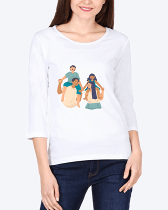 Personalised Full Sleeve T-Shirt Women-S / White