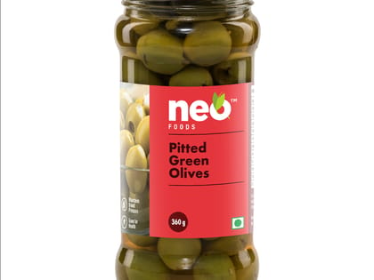 Neo Foods Pitted Green Olives 360g