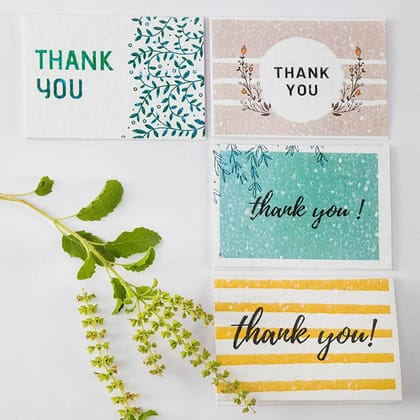 Seed Paper Thank-You Cards with Envelopes  (Set of 12)