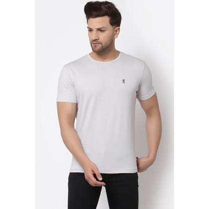 Red Tape Men Light Grey Solid T-Shirt