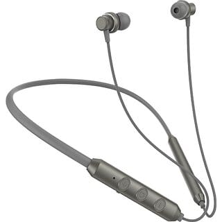 TecSox TecBand Jazz 300 Neckband upto 40 hr High Bass Sound HD Mic Grey Bluetooth Headset (Grey, True Wireless)