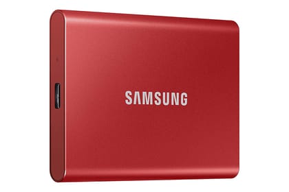 Samsung T7 Portable SSD 2TB With USB3.2 External Solid State Drive Upto 1050MB-s MU-PC2T0R-WW-Red