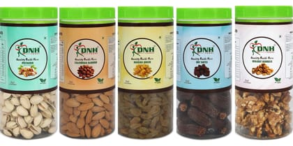 DRY FRUITS COMBO 1.25 KG  PACK  250G X 5 PC