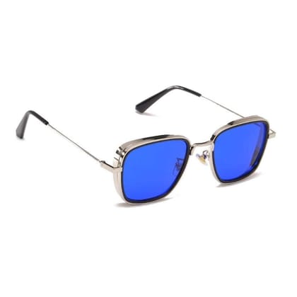 Dervin Kabir Singh Inspired Lightweight Unisex Square Sunglasses (Silver-Blue)