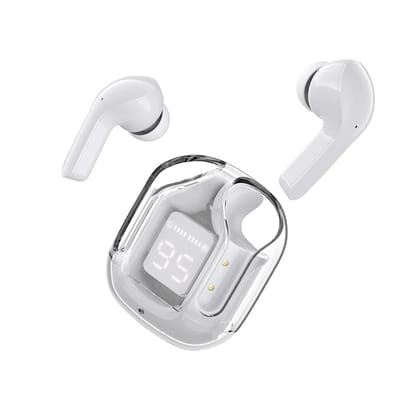 Molbin M1 Ultra Wireless Earbuds with ENC Noise Canceling Translucent Earphones-White