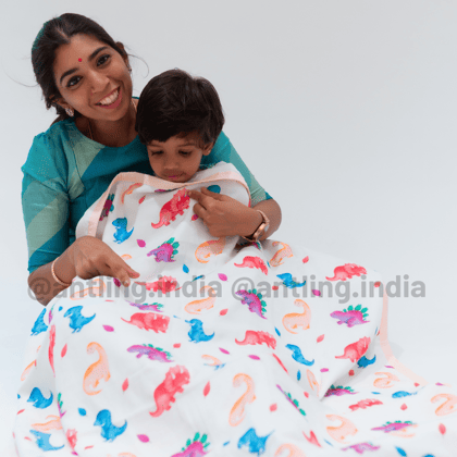 Premium Muslin Toddler Blanket (4 layers) - Dino World