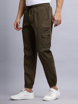 Khaki Dual Pocket Cargo Joggers-28