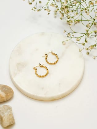 Dainty Huggies Brass Earring