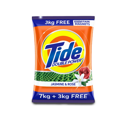 Tide Double Power Detergent Washing Powder Jasmine & Rose, 10 kg Pack