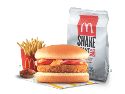 McAloo Burger +Medium Piri Piri Fries