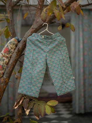 Kids Cycle Pant : Chunri Teal-12-18 M