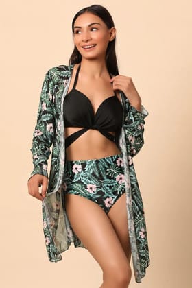 Green 3 piece swimwear set S