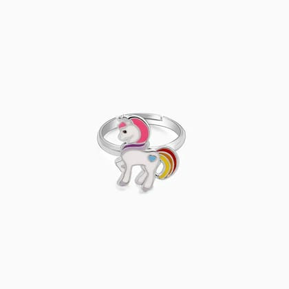Silver Cute Unicorn Kids Ring