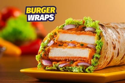 Spicy Paneer Burger Wrap.