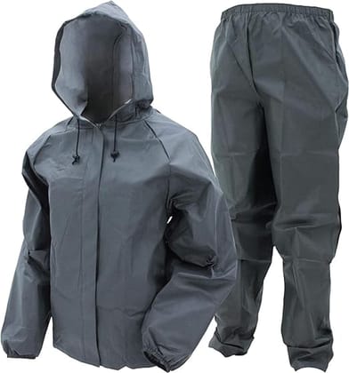 Zeel Water Fighter 100% Waterproof Double Layer Hooded Rain Coat Men with Jacket and Pant in a Storage Bag-Large