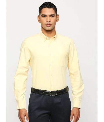 Solemio Cotton Blend Regular Fit Full Sleeves Mens Formal Shirt - Yellow ( Pack of 1 ) - None