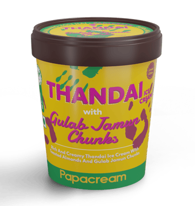 PAPACREAM THANDAI ICE CREAM WITH GULAB JAMUN CHUNKS