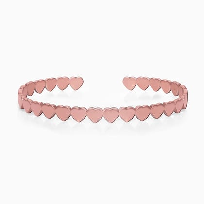 Rose Gold Heart Cuff Bracelet