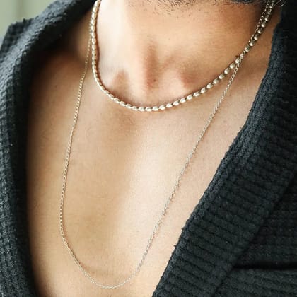 Thin Silver 92.5 Link Chain For Men-18 inch