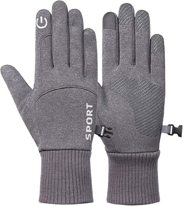 Winter Mens Women Gloves Warm Touchscreen Gloves Windproof Anti-Slip Gloves for Men Outdoor Sports Gloves Thermo Handschoenen-Silver