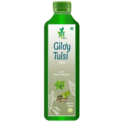 Mint veda 100% Natural Herbal Giloy Tulsi Juice | Fresh Giloy and Tulsi to Boost Immunity | No added Sugar Healthy Giloy Tulsi Juice, 1Lite Pack of 1