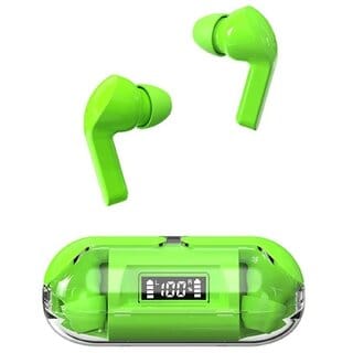 Digimate Transbud  Earbuds With Charging Case 6 Hours Play Time Bluetooth Version 5.3 With MIC (DG-EP02, Green)