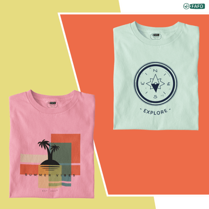 Explore and Relax Unisex T-Shirt Duo: Travel Explore and Summer Vibes Beach-M / M