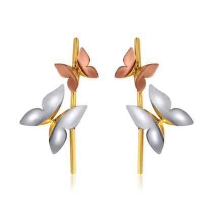 Senco 14K Yellow Gold Romance of Butterfly Gold Studs (Gold Weight- 1.8/ 14K Yellow Gold)