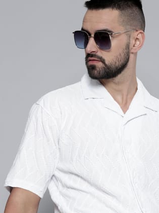 Creased White Shirt-S / White