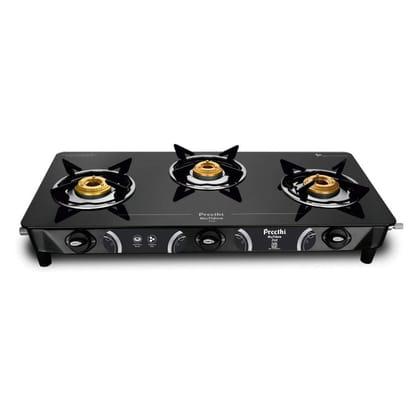 Preethi Zeal 3 Burner Glass Top Gas Stove-Preethi Zeal 3 Burner Glass Top Gas Stove