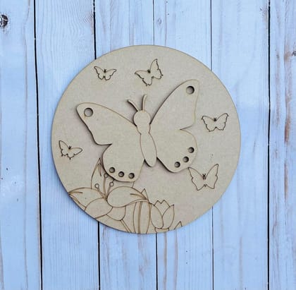 American Elm DIY Kids Paint Kit - Butterfly Flower Craft Project, Children's Art Kit, Kids Painting Kit, Creative Craft Activity, Perfect DIY Kit (8 Inch)