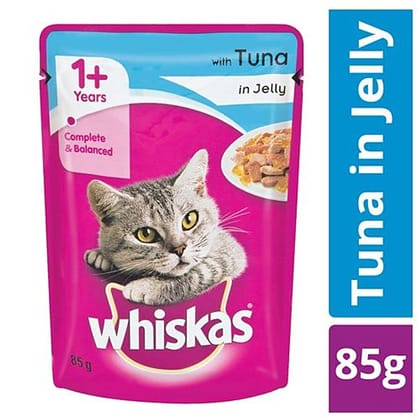 Whiskas Wet Pet Food, For Adult Cats, 1+ Years, Tuna In Jelly, 85 G