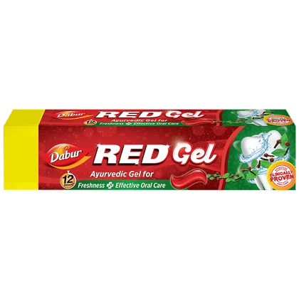 Dabur Red Gel Ayurvedic Toothpaste - Controls Bad Breath, Plaque, Gingivitis, Toothache, 80 G