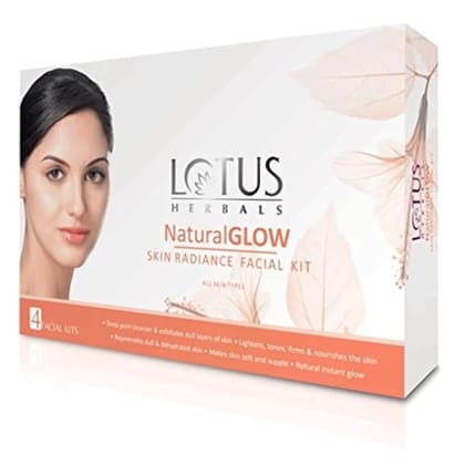 Lotus Herbals NaturalGlow Skin Radiance All Skin Types 4 In 1 Facial Kit, 200g