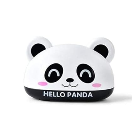 Cute Panda Soap Box Holder With Cover (Black)