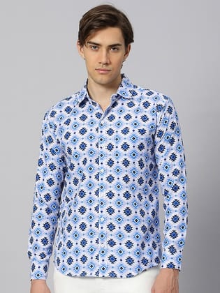 Classic Fit Geometric Printed Casual Shirt