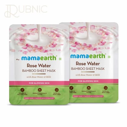 Mamaearth Rose Water Bamboo Sheet Mask 25GM*2