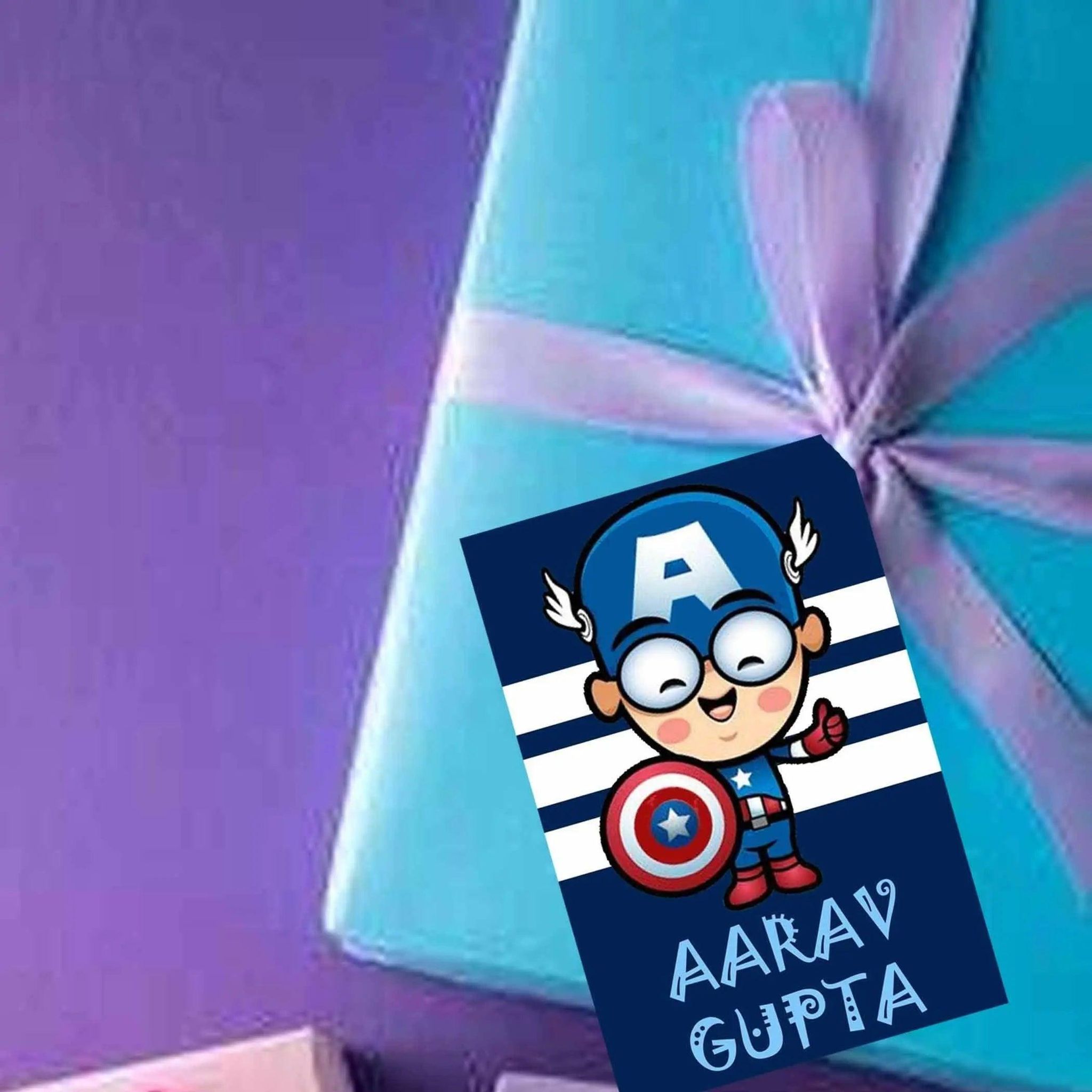 Gift tags / Gift Stickers - Captain America-Lots Of Love / Flat Cards - No Ribbons / Set of 10