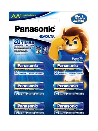 Panasonic Evolta Alkaline 1.5V AA Batteries,20 Times Longer Lasting Than Standard zinc Carbon Batteries,Anti-Leak Seal,Extra Power Formula,no Mercury Added, Protects Power for up to 10 Years, Pac