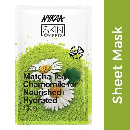 Nykaa Skin Secrets Exotic Indulgence Matcha Tea+Chamomile Sheet Mask For Nourished & Hydrated Skin(20ml)